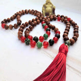 8mm Sandalwood Red Jade Beads Necklace