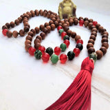 8mm Sandalwood Red Jade Beads Necklace
