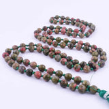 Unakite Gemstone Tassel Necklace Lucky 7 Chakras Meditation DIY
