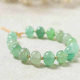 8mm Green Crystal Beads Bracelet 14k Chain Emotional Chakras