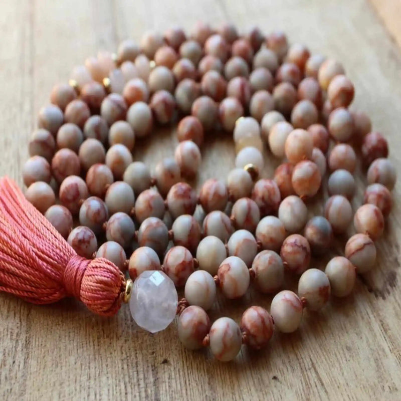 8mm Rose Quartz Beads Necklace Bless Inspiration Pray