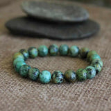 8mm African Turquoise Gemstone Beads Bracelet Classic Emotional Glowing Blessing