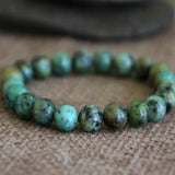 8mm African Turquoise Gemstone Beads Bracelet Classic Emotional Glowing Blessing