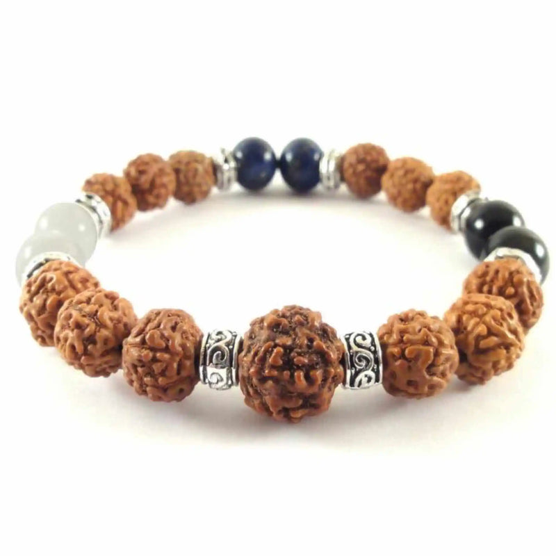 8mm Natural Rudraksha Beads Bracelet Colorful Blessing Bohemian Style