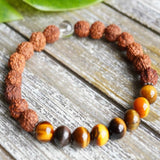 8mm Rudraksha Tiger's Eye Gemstone Beads Bracelet Lucky Christmas Gift