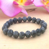8mm Labradorite Gemstone Beads Bracelet Lucky Tassel Colorful Blessing