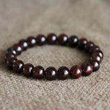 8mm Natural Red GARNET Beads Bracelet for Spirituality Healing Yoga