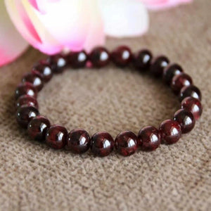 8mm Natural Red GARNET Beads Bracelet for Spirituality Healing Yoga