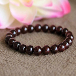 8mm Natural Red GARNET Beads Bracelet for Spirituality Healing Yoga