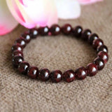 8mm Natural Red GARNET Beads Bracelet for Spirituality Healing Yoga
