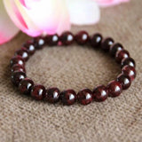 8mm Natural Red GARNET Beads Bracelet for Spirituality Healing Yoga