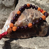 8mm Rudraksha Garnet Carnelian Beads Bracelet Bohemia Meditation