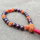 8mm Rudraksha Garnet Carnelian Beads Bracelet Bohemia Meditation