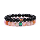 8mm Natural Stone Beads Couple Bracelet Temperature Sensitive Changing Bracelet