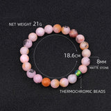 8mm Natural Stone Beads Couple Bracelet Temperature Sensitive Changing Bracelet