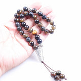 8mm Tiger Stone 33 Prayer Beads Muslim Tasbih Rosary for Men Women