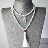 8mm Turquoise Rudraksha 108 Beads Necklace Boho Lucky Pray Christmas