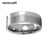 8mm Tungsten Carbide Wedding Band Polished Brushed Ring