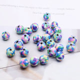 8mm Rainbow Pattern Polymer Clay Beads for DIY Jewelry