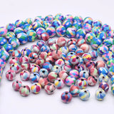 8mm Rainbow Pattern Polymer Clay Beads for DIY Jewelry