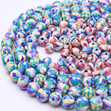 8mm Rainbow Pattern Polymer Clay Beads for DIY Jewelry