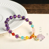 8mm Purple Crystal Beads Bracelets Ethnic Style Bangles Charms Jewelry