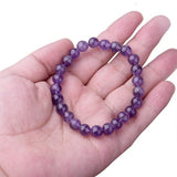 8mm Purple Powder Crystal Quartz Stretch Bracelet
