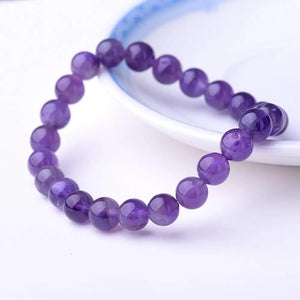 8mm Purple Powder Crystal Quartz Stretch Bracelet