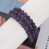 8mm Purple Powder Crystal Quartz Stretch Bracelet
