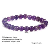 8mm Purple Powder Crystal Quartz Stretch Bracelet