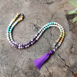 8mm Purple Star Japa Mala, Meditation Mala, Yoga Jewelry Set