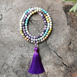 8mm Purple Star Japa Mala, Meditation Mala, Yoga Jewelry Set
