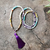 8mm Purple Star Japa Mala, Meditation Mala, Yoga Jewelry Set