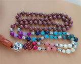 8mm Rhodochrosite 108 Beads Tassel Necklace
