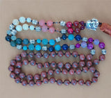 8mm Rhodochrosite 108 Beads Tassel Necklace