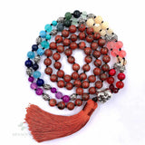 8mm Rhodochrosite 108 Beads Tassel Necklace