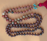 8mm Rhodochrosite 108 Beads Tassel Necklace Healing Lucky Wrist
