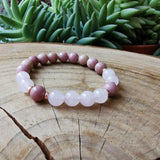 8mm Rhodonite, Dyed Rose Quartz JapaMala, Pink Mala, Namaste Yoga Jewelry