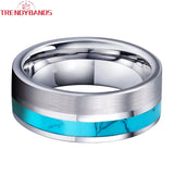 8mm Tungsten Carbide Wedding Band with Shell Inlay