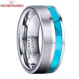 8mm Tungsten Carbide Wedding Band with Shell Inlay