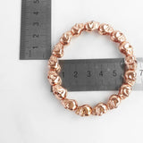 8mm Rose Skulls Bead Bracelet, Silver Punk Jewelry for Men Women