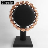 8mm Rose Skulls Bead Bracelet, Silver Punk Jewelry