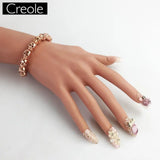 8mm Rose Skulls Bead Bracelet, Silver Punk Jewelry