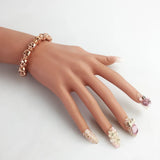 8mm Rose Skulls Bead Bracelet, Silver Punk Jewelry for Men Women