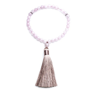 8mm Rose Quartz Muslim Tasbih Bracelet Men & Women Tassel Blessing Rosary