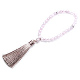 8mm Rose Quartz Muslim Tasbih Bracelet Men & Women Tassel Blessing Rosary
