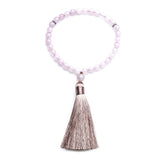 8mm Rose Quartz Muslim Tasbih Bracelet Men & Women Tassel Blessing Rosary