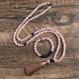 8mm Rose Quartz Lapis Lazuli Japamala Set