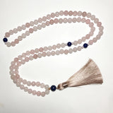 8mm Rose Quartz Lapis Lazuli Japamala Set