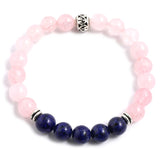 8mm Rose Quartz Lapis Lazuli Japamala Set